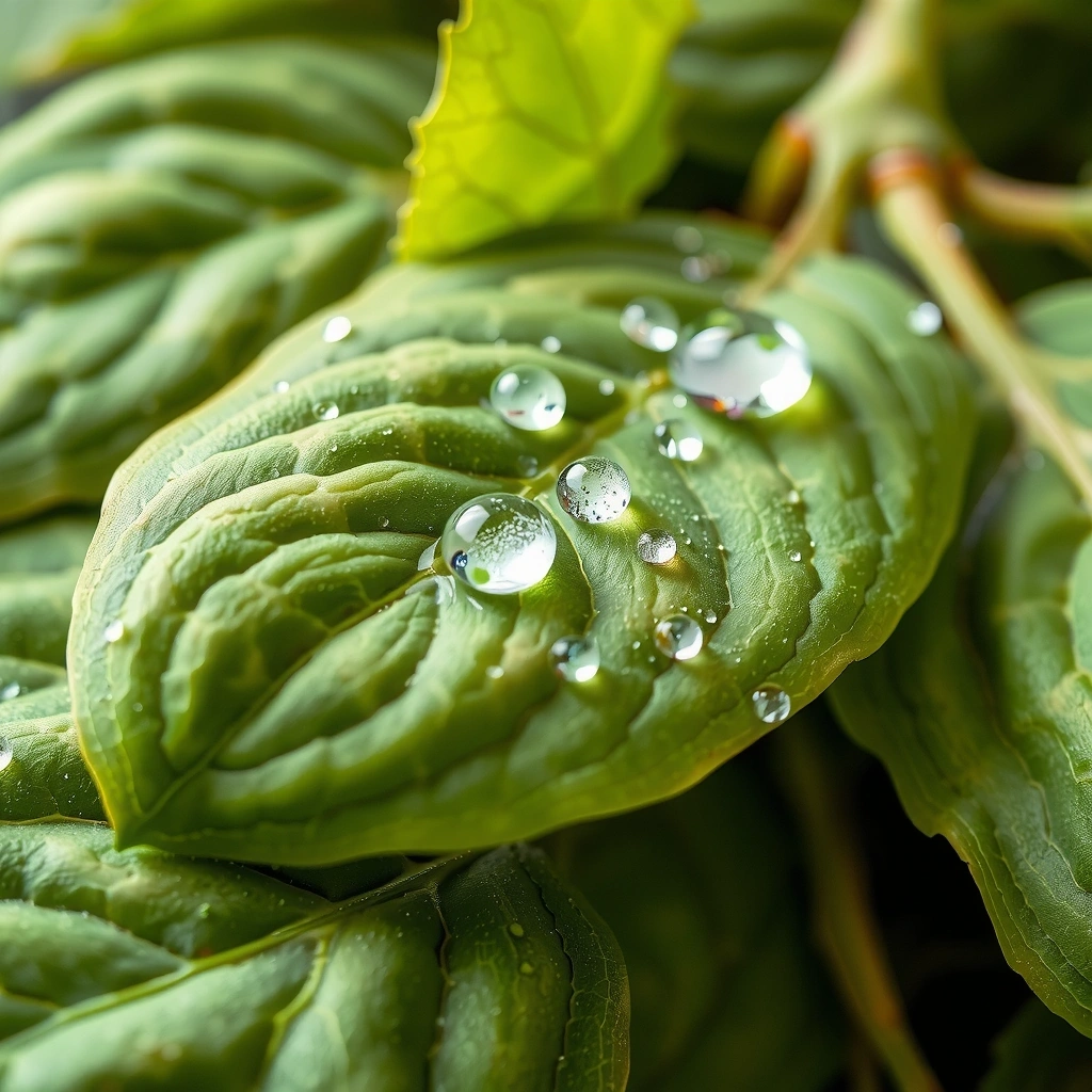 A vibrant green leaf symbolizing natural ingredients.